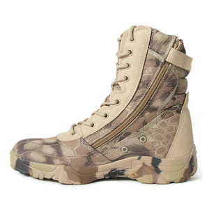 Haute cheville genou imperméable hommes hiver cuir chaussures de sécurité tactique fermeture éclair travail moto randonnée botte sécurité garde botte - Product Image 5