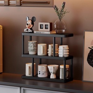 Desktop storage shelf, multi-tiered water cup rack for office, study desk shelf, kitchen countertop shelf, small bookshelf - Product Image 2