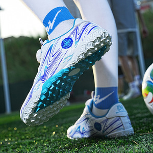 Chaussures de football pour enfants avec boucle rotative, tige en mesh unisexe, semelle extérieure en caoutchouc pour l'entraînement et les matchs - Product Image 3