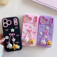 Nouvelle Coque de Téléphone Anti-Chute en Silicone avec Pendentif Patte de Chat Cartoon Tendance et Personnalisée Haut de Gamme pour iPhone 17 16 Pro Max Multicolore