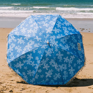 OEM Cheap <strong>Vintage</strong> <strong>Patio</strong> <strong>Umbrella</strong> 6ft UPF50+ Steel Rib Push-button Tilt Polyester Canopy Folding Beach <strong>Umbrella</strong> with Tassels - Product Image 3