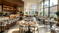 Chaise à cadre épais de style européen pour café