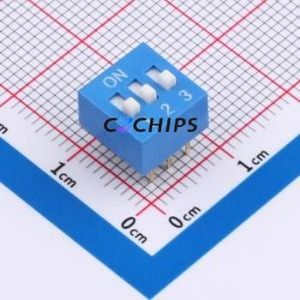 DS-03-B DIP Switch Through hole Component (THT) Switch ( Number of Switch Sections: 3 )( Lead Spacing: 2.54mm )( Color: Blue ) - Product Image 1