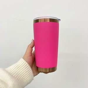 Custom Logo20oz Double <b>Wall</b> Colorful Metal Drinkware Mug Magnetic Slide Lid 20 oz Copper Underneath Plated Tumbler Cup for <b>Vinyl</b> - Product Image 4