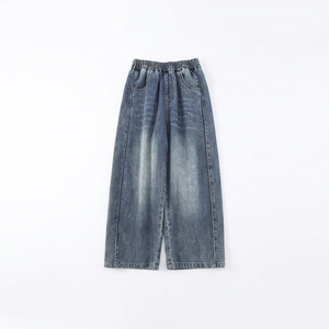 OEM ODM <span class=keywords><strong>Jeans</strong></span> baggy droits 100% coton pour adolescents, garçons de 1 à 16 ans, pantalons en denim pour enfants, vêtements pour enfants, printemps - Product Image 4