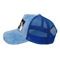 Casquette Trucker en Velours Édition Limitée 5 Panneaux Personnalisable avec Impression et Broderie Gris Bleu Tendance Extérieur