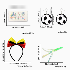 2026 Soccer Match German Female Fan Set Decoration Men's and <strong>Women's</strong> Football Fans Cheering Set National Headband Earrings - Product Image 1