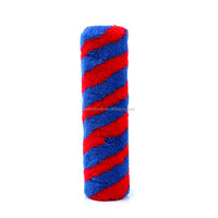Rouleau à peinture industriel de 9 pouces en microfibre à rayures rouges avec cadre de cage pour recharge de revêtement