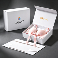 Sous-vêtements pour femmes entièrement conçus sur mesure boîte-cadeau magnétique ruban de carton ondulé stratification mate pour emballage de lingerie de soutien-gorge