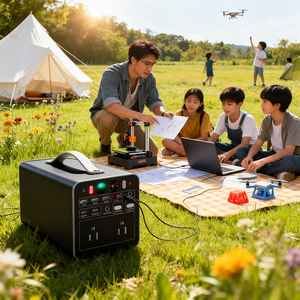 มีจำหน่ายในสต็อก 600W สถานีไฟฟ้าแบบพกพาแบบชาร์จไฟได้ 0.6KW 512Wh แบตเตอรี่ลิเธียมสำหรับตกปลาตั้งแคมป์กลางแจ้งจัดส่งฟรี - Product Image 2