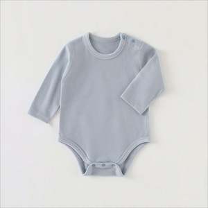 Combinaisons pour bébé à boutons-pression personnalisées d'un côté, vêtements 100% coton, blanc uni, tricot à manches courtes, body pour bébé garçon et fille, OEM ODM - Product Image 2