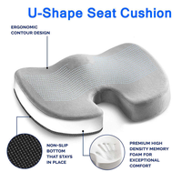 Coussin de siège ergonomique en mousse à mémoire de forme en forme de U pour soulager la douleur du coccyx et de la sciatique, avec housse lavable, pour chaise de bureau, voiture, camion
