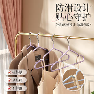 Perchas de Ropa Reforzadas con Revestimiento Plástico Antimarcas, con Ranuras, para Adultos y Niños, Forma Rectangular, Tipo Gancho - Product Image 4