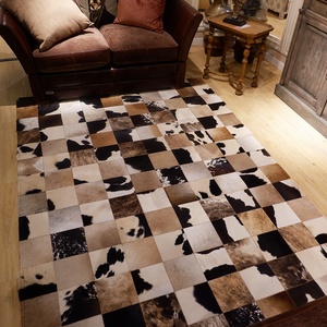 Trung Quốc Tốt Nhất Bán Buôn Chắp Vá Da Thảm Chất Lượng Cao Cửa Mat Tùy Chỉnh Màu Da Bò Thảm - Product Image 3