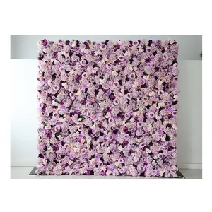 美しい造花背景アーチ8フィート紫とライラック花壁花生地背景8フィート × 10フィート