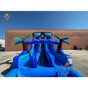 Jeux d'extérieur commerciaux, toboggan aquatique gonflable avec jeux <span class=keywords><strong>de</strong></span> piscine, toboggan double humide et sec, lunettes <span class=keywords><strong>de</strong></span> soleil bleues marbrées pour les <span class=keywords><strong>vacances</strong></span>, en vente - Product Image 5