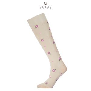Chaussettes fines pour femmes, au-dessus du genou, à motif floral, ultra-douces, extensibles, respirantes, antibactériennes, tricotées, pour l'été, pour un confort tout au long de la journée - Product Image 2