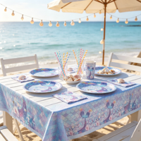 Nouvel ensemble de vaisselle de fête sirène pour anniversaire : serviettes, assiettes et gobelets en papier