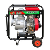 Pompa Air Diesel 6 Inci 150mm Aliran Tinggi 200m3/jam Self Priming Portabel Irigasi Roda Sentrifugal 150KB-6DE OEM RAISE G POWER
