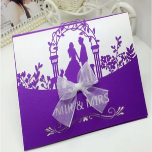 Biglietto d'auguri di carta goffrata elegante classico biglietto d'invito di nozze con stampa tipografica di lusso - Product Image 3