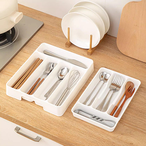 Contenedor de almacenamiento rectangular para <span class=keywords><strong>el</strong></span> hogar, vajilla de cocina, organizador de <span class=keywords><strong>escritorio</strong></span> de PP de inyección, bandeja de cajón para organización de <span class=keywords><strong>escritorio</strong></span> - Product Image 2