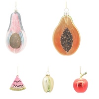Bestverkochte handgemaakte gekleurde glazen artistieke kerstboomversieringen, fruitvormig, antiek, imitatie, retro, vintage afwerking, ambachtelijke producten