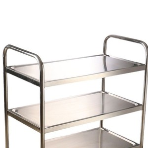 Stainless Steel Three Tier <b>Cart</b> 950x500x950mm For Kitchen And Medical Use With Silent Wheels - Product Image 3