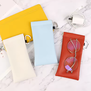 תיק משקפיים pu רך עם וו נייד אוטומטי משקפי שמש סגור אחסנה תיק נסיעות eyewear - Product Image 2