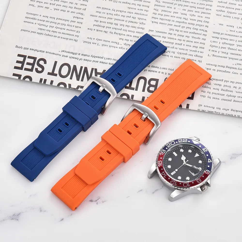 Juelong 20Mm 22Mm Siliconen Vervangende Horlogebandjes Waterdicht Comfortabel Quick Release Rubberen Horlogebandjes