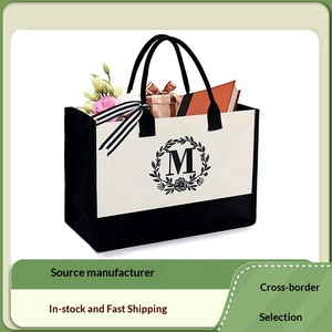 กระเป๋าโท้ทผ้าแคนวาสทรงสี่เหลี่ยมขนาดใหญ่ พิมพ์ลายตัวอักษรเก๋ไก๋ สำหรับผู้หญิง สะพายไหล่ ใช้ได้ทุกวัน เหมาะสำหรับช้อปปิ้ง - Product Image 4