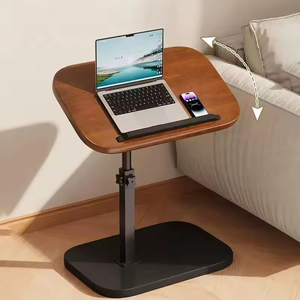Movable Rotating Solid Wood <b>Coffee</b> <b>Table</b> with Adjustable Height Modern Design <b>Walnut</b> - Product Image 2