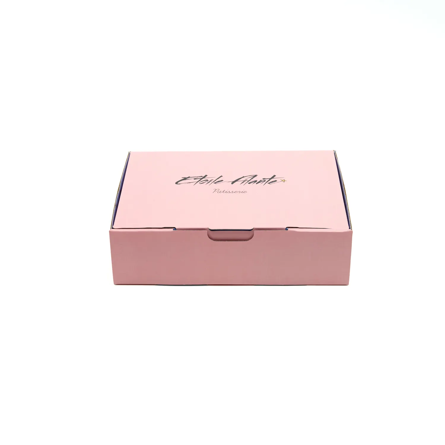 Logotipo personalizado de luxo de alta qualidade, baixa cor rosa enrolado fecho caixa de envio