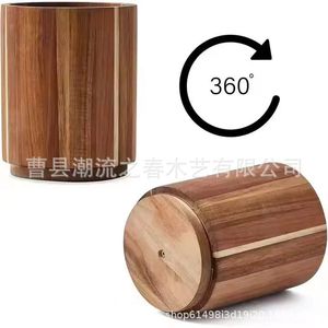 Wooden kitchen utensil <b>storage</b> <b>rack</b> organizer box, household kitchen utensil <b>rotating</b> <b>storage</b> box, cosmetic container <b>storage</b> - Product Image 2