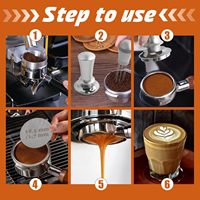 Kit de Tamper à Expresso 51mm 25 Pièces avec Tamper à Ressort Calibré, Anneau de Dosage, Distributeur de Lait, Pochoirs Latte Art et Ensemble Barista