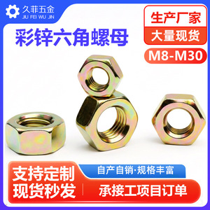 น็อตหกเหลี่ยม Jiufei Hardware ขนาด M3 ถึง M20 เคลือบสังกะสี มาตรฐาน Din934 ระดับ 4.8 สำหรับยึดสกรู - Product Image 5