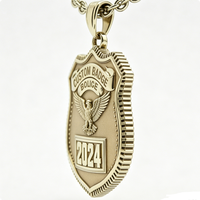 Collar con Colgante de Emblema de Águila en 3D Chapado en Oro, Diseño Personalizado, Moderno, Opciones Personalizadas Disponibles, Elegante para Hombre