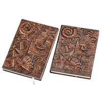 Carnet en cuir A5 rouge cuivre antique, carnet rétro à relief stéréo, journal de voyage