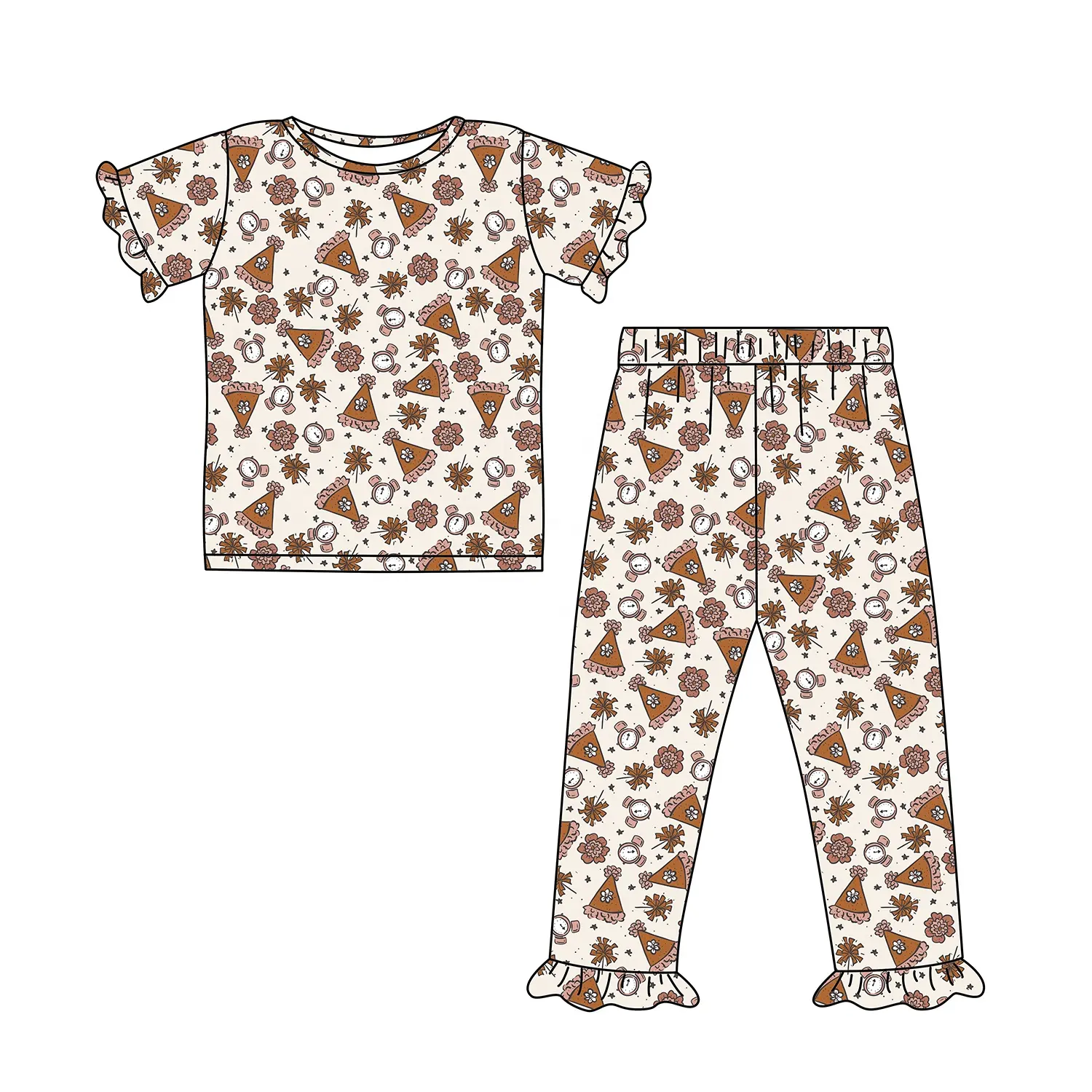ODM/OEM popüler stilleri çocuk giysileri pamuk çocuk erkek kız pijama setleri bahar yaz