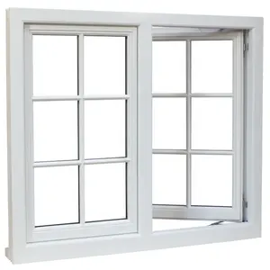 Cửa Sổ 3 Cửa Sổ Ba Cửa Sổ Bằng Kính UPVC PVC Phong Cách Mỹ Châu Âu