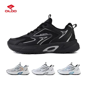 QILOO ODM/OEM Custom Black Shoes Men Skateboard Shoes Mesh Walking Shoes For Woman