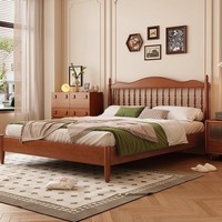 Lit double moderne minimaliste de style américain en bois massif, modèle 319, tailles 1,5 m et 2,0 m, fabriqué en Chine