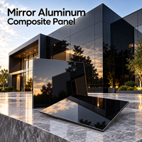 Panneau composite en aluminium miroir argenté 3 mm 4x8 pieds, plaque ACP pour murs intérieurs décoratifs