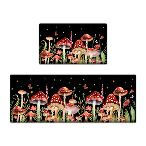 EIFFEL HOME Tapis de sol de cuisine en PVC pliable, imperméable, antidérapant, rectangulaire, imprimé champignons, lavable, résistant à l'huile pour la maison et la cuisine - Product Image 5
