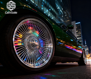 Jantes Lowrider 14x7 Reverse 100 Chrome, jantes de 13 pouces, roues à rayons dorées, pièce 5x112 6x139.7 5x120, roues de 18 à 22 pouces pour F10 E60 E30 E4 - Product Image 2