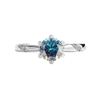 Penjualan langsung produsen 925 perak murni 0,5 ct cincin pertunangan pernikahan untuk wanita klasik Moissanite 5 tahun retensi warna