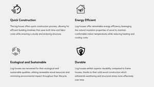 Cabaña <span class=keywords><strong>de</strong></span> Madera con Chimenea <span class=keywords><strong>de</strong></span> <span class=keywords><strong>Piedra</strong></span> - Amplia Residencia <span class=keywords><strong>Rural</strong></span> Prefabricada con Porche para un Estilo <span class=keywords><strong>de</strong></span> Vida <span class=keywords><strong>de</strong></span> Ocio - Product Image 4
