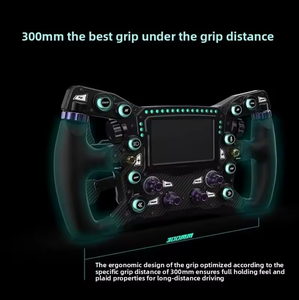 <span class=keywords><strong>Volant</strong></span> de course <span class=keywords><strong>Sim</strong></span> <span class=keywords><strong>Racing</strong></span> en fibre de carbone Conspit MAX 01 300 mm/11,8 pouces avec écran tactile de 4 pouces, retour de force <span class=keywords><strong>F1</strong></span>, USB direct, compatible Moza - Product Image 2