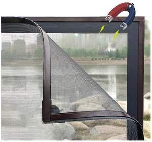 Moustiquaire magnétique ajustable 150*180 pour fenêtre, anti-insectes, avec cadre magnétique adhésif 60*60, respirante et conviviale - Product Image 1