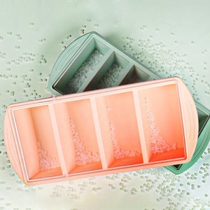 Tốt Nhất Bán Mềm Cấp Thực Phẩm Silicone Tủ Đông Khuôn Súp Ice Cube Khay Công Suất Lớn Đóng Băng Thực Phẩm Lưu Trữ Container Có Nắp Đậy - Product Image 3