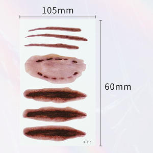 Vente en gros d'autocollants de <span class=keywords><strong>tatouage</strong></span> pour plaies d'Halloween, maquillage imperméable pour les mains, faux <span class=keywords><strong>tatouage</strong></span> temporaire imperméable à l'eau - Product Image 4